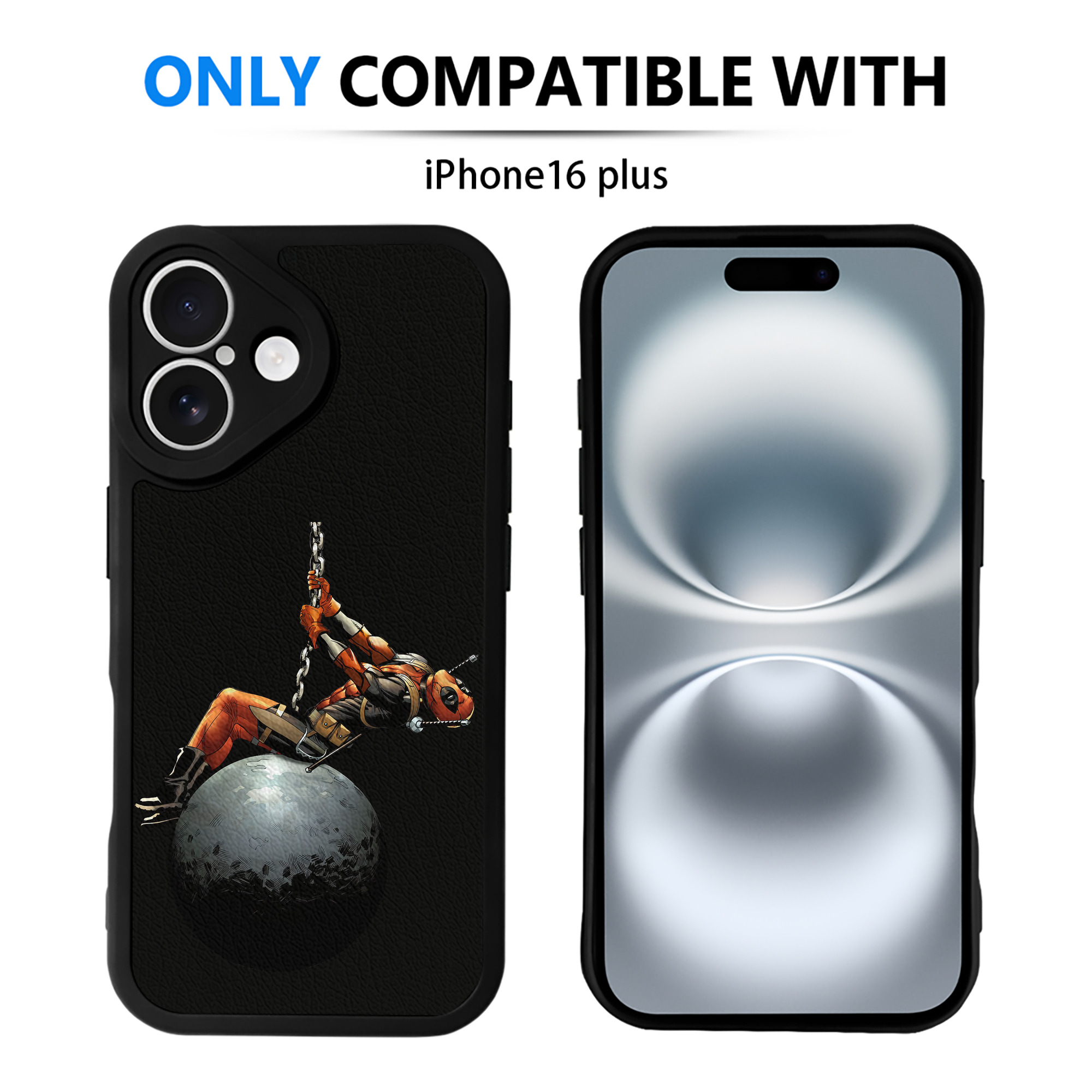 （画像用） Deadpool デッドプール 【iPhone 16シリーズ対応】シリコンスマホケース（レザー調） 材質：シリコン